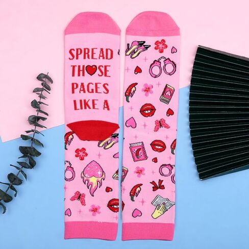 FrereFeter Dark Romance Spicy Socks for Women, Funny Socks for Reading Women Who Love Spicy Books, Book Lover Nerd Bookish, Book Themed Spicys BookTok Lover, Birthday Easter Basket for Adult Women in Saudi Arabia