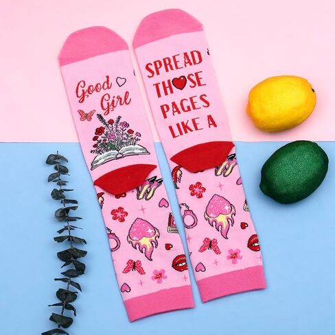 FrereFeter Dark Romance Spicy Socks for Women, Funny Socks for Reading Women Who Love Spicy Books, Book Lover Nerd Bookish, Book Themed Spicys BookTok Lover, Birthday Easter Basket for Adult Women in Saudi Arabia