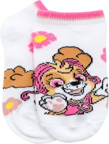 Nickelodeon Paw Patrol No Show Character Socks for Girls - 6 Pair Multi Pack - Skye, Marshall, Chase - Shoe Size 7-10 in Kuwait
