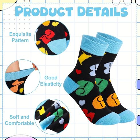 6 Pairs Novelty School Supply Socks Silly Pencil Bus Crayon Patterns Gift for Women Girls Teachers in Kuwait