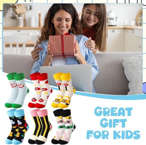 6 Pairs Novelty School Supply Socks Silly Pencil Bus Crayon Patterns Gift for Women Girls Teachers in Kuwait
