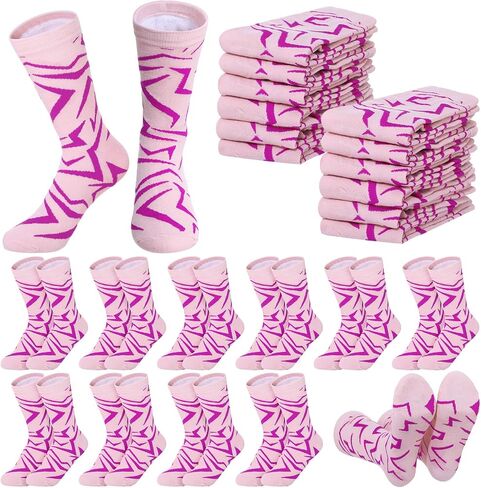 12 Pairs K Pop Socks Favors Party Purple Lightning Pattern Crew Socks for Girls Birthday Favors Gifts Bags Filler in Kuwait