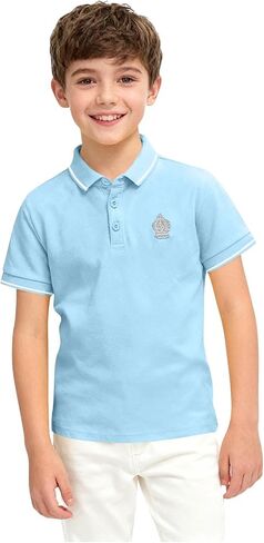 Girls Boys Short Sleeve Polos Shirts Classic Cotton Button Closure T-Shirts Summer Casual School Uniform Kids Clothes in Kuwait