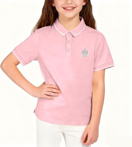 Girls Boys Short Sleeve Polos Shirts Classic Cotton Button Closure T-Shirts Summer Casual School Uniform Kids Clothes in Kuwait