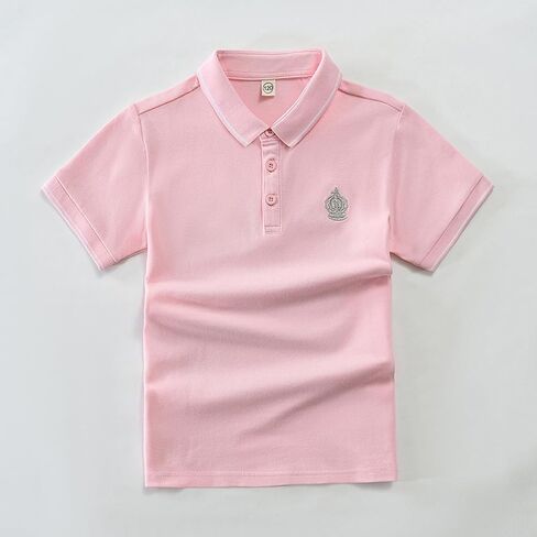 Girls Boys Short Sleeve Polos Shirts Classic Cotton Button Closure T-Shirts Summer Casual School Uniform Kids Clothes in Kuwait
