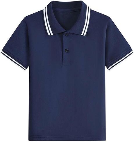 Boys Girls School Uniform Short Sleeve Polos Shirt Classic Casual Cotton Button Closure T-Shirts Kids Summer Clothes in Kuwait
