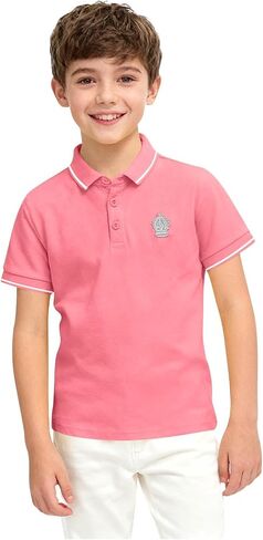 Girls Boys Short Sleeve Polos Shirts Classic Cotton Button Closure T-Shirts Summer Casual School Uniform Kids Clothes in Kuwait
