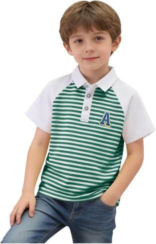 Boys School Uniform Shirt Tops Lapel Short Sleeve Button Front Closure Shirts Blouse 4-15 Years in Kuwait