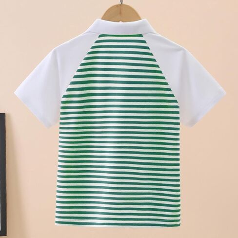 Boys School Uniform Shirt Tops Lapel Short Sleeve Button Front Closure Shirts Blouse 4-15 Years in Kuwait