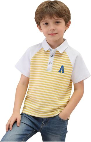Boys School Uniform Shirt Tops Lapel Short Sleeve Button Front Closure Shirts Blouse 4-15 Years in Kuwait