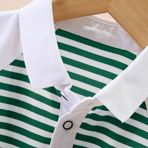 Boys School Uniform Shirt Tops Lapel Short Sleeve Button Front Closure Shirts Blouse 4-15 Years in Kuwait