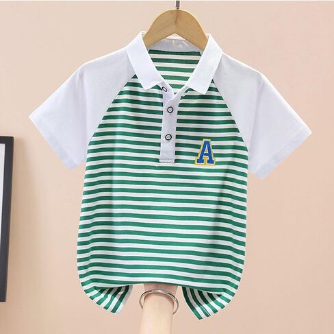 Boys School Uniform Shirt Tops Lapel Short Sleeve Button Front Closure Shirts Blouse 4-15 Years in Kuwait
