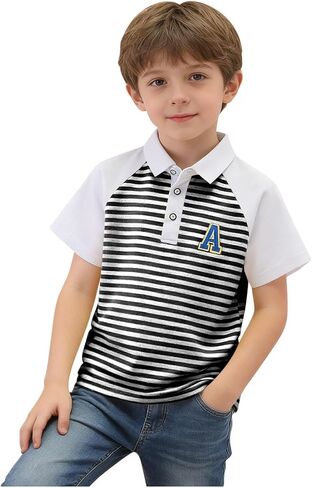 Boys School Uniform Shirt Tops Lapel Short Sleeve Button Front Closure Shirts Blouse 4-15 Years in Kuwait