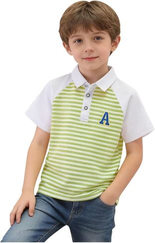 Boys School Uniform Shirt Tops Lapel Short Sleeve Button Front Closure Shirts Blouse 4-15 Years in Kuwait