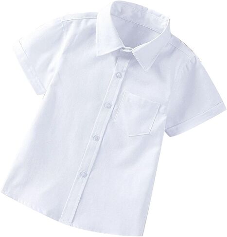 Uniform Shirts for Boys Girls Back to School Collared Button Down Short Sleeve Dress Shirt Summer Casual Formal Outfit in Saudi Arabia