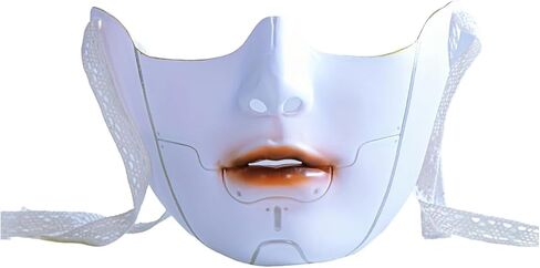 Cyberpunk Poker Robot Mask for Teens & Adults (Ages 14+), White Mechanical Doll Mask with Playing Card Patterns in Saudi Arabia