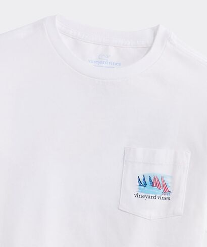 تي شيرت Vineyard Vines للأولاد بجيب قصير الأكمام للإبحار في الولايات المتحدة الأمريكية in Kuwait