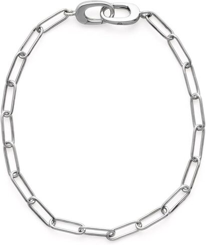 ONI Collective Mini Clip Bracelet - 925 Sterling Silver with Rhodium or 14K Gold Plating, Delicate Paperclip Chain Bracelet in Saudi Arabia
