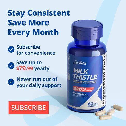 Milk Thistle Liver Health Support — 80% Silymarin, Liposomal Glutathione, 12-in-1 Formula with NAC, Turmeric, Artichoke — Antioxidant, Metabolism & Energy Support — 60 Capsules in Saudi Arabia