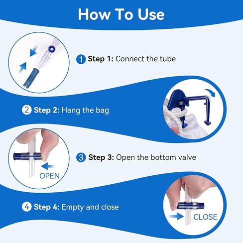 Urine Drainage Bags 5 Pack 2000ml Catheter Bags with 48 Inch Kink Resistant Tube, Anti Backflow Urine Collection Bags with Clear Scale, Leak Resistant Design and Soft for Daily Use in Saudi Arabia