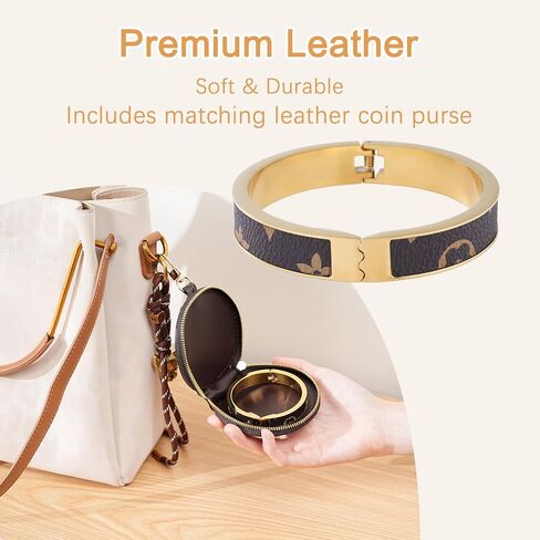 Premium Purse Hook for Table, Holds Up to 35 lbs, Heavy Duty, Portable, Leather Bracelet Bag Hanger for Desk and Dining, Gift Box Set with Coin Purse, Perfect Gift for Women Mom Wife in Saudi Arabia