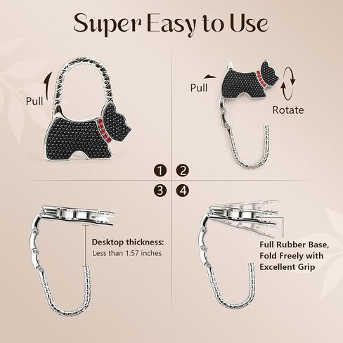 Bag Charms Purse Hook for Table - Hooks for Hanging Handbags Removable Travel Essentials Gadgets Backpack Accessories, Cute Dog Purse Holder Gifts for Women Mom Sister Girlfriend Coworker Dog Lovers in Kuwait