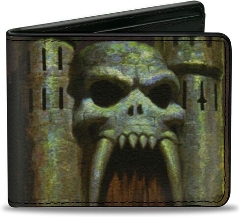 محفظة Masters of the Universe بإبزيم، ثنائية الطي، مدخل وشعار Masters of the Universe Castle Grayskull، جلد نباتي in Kuwait