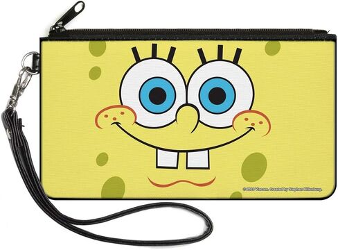 Wallet Canvas Zip Pouch Spongebob Face Close Up Yellows in Kuwait