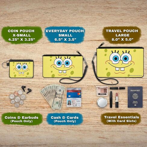Wallet Canvas Zip Pouch Spongebob Face Close Up Yellows in Kuwait