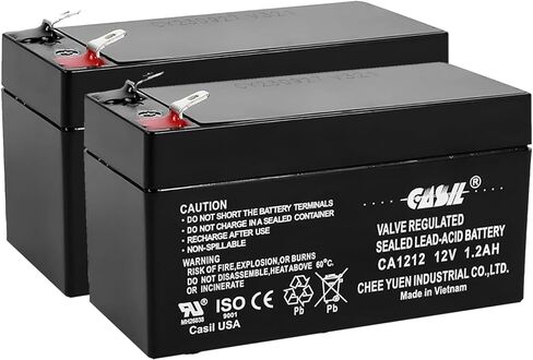 Casil 12V 1.2Ah Replacement Battery Compatible with Emergency Exit Sign Voy Electric Scooter Mercedes Benz N000000004039 Data Shield 1200 1009 Gold Medal SNO-Konette Ice Shaver Alexander LCR12V1.3P in Kuwait