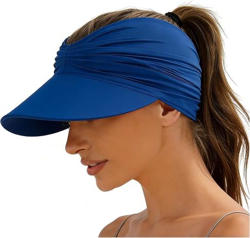 Summer Women's Sun Hat Wide Brim UV Protection Outdoor Ponytail Hat Travel Casual Lightweight Summer Beach Hats for Women in Kuwait