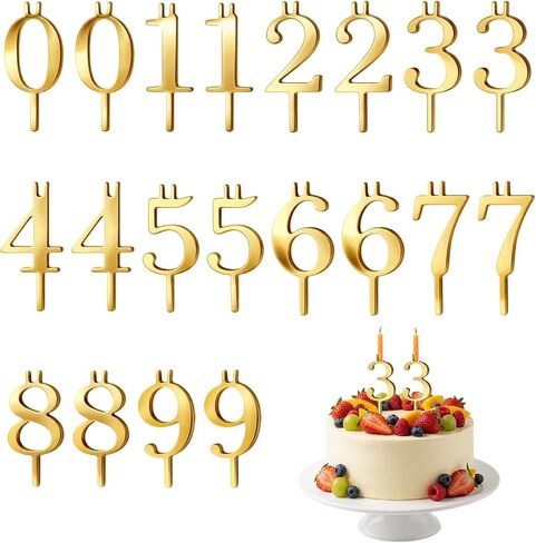 20PCS Number Candle Holders, Candle Number Holder Set, Gold Candle Stands for Birthday Celebrations, Wedding Decorations, and Special Events, Perfect Addition to Your Home Decor Collection in Saudi Arabia