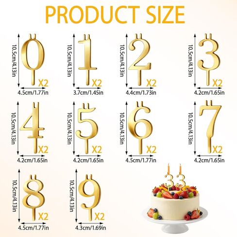 20PCS Number Candle Holders, Candle Number Holder Set, Gold Candle Stands for Birthday Celebrations, Wedding Decorations, and Special Events, Perfect Addition to Your Home Decor Collection in Saudi Arabia