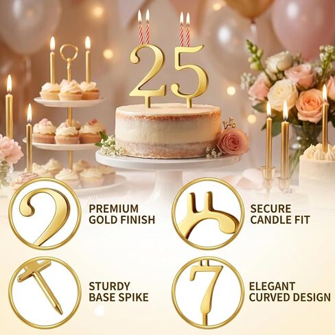 20PCS Number Candle Holders, Candle Number Holder Set, Gold Candle Stands for Birthday Celebrations, Wedding Decorations, and Special Events, Perfect Addition to Your Home Decor Collection in Saudi Arabia