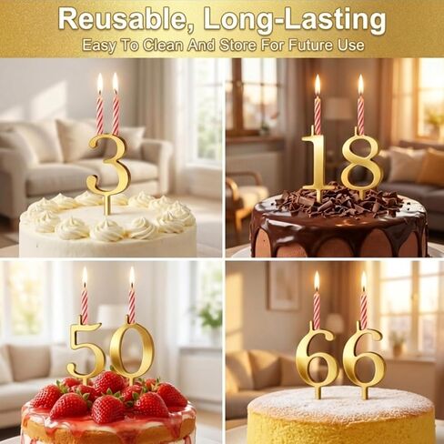 20PCS Number Candle Holders, Candle Number Holder Set, Gold Candle Stands for Birthday Celebrations, Wedding Decorations, and Special Events, Perfect Addition to Your Home Decor Collection in Saudi Arabia