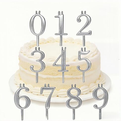 Reusable Stainless Steel Number Candle Holder Set for Birthday Cakes forFather's Day Gift in Saudi Arabia