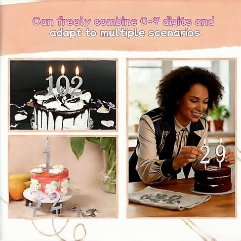 Reusable Stainless Steel Number Candle Holder Set for Birthday Cakes forFather's Day Gift in Saudi Arabia
