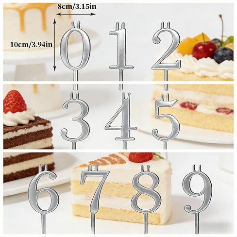Reusable Stainless Steel Number Candle Holder Set for Birthday Cakes forFather's Day Gift in Saudi Arabia