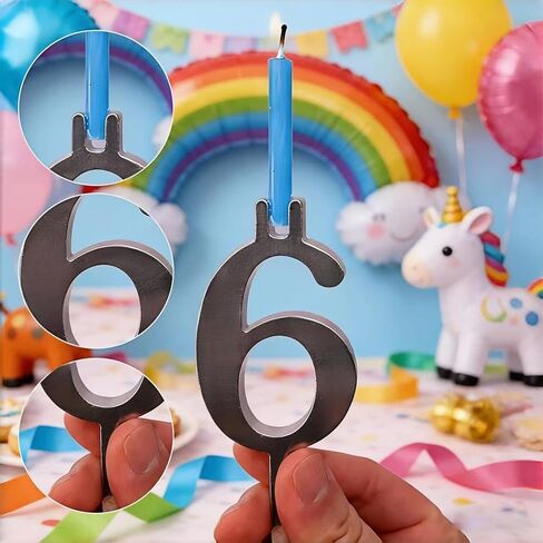 Reusable Stainless Steel Number Candle Holder Set for Birthday Cakes forFather's Day Gift in Saudi Arabia