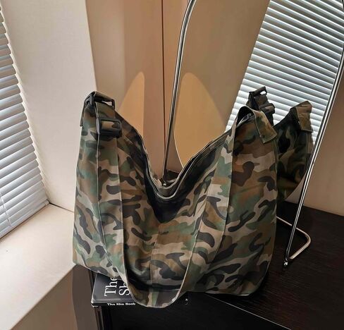 Camo Purse Crossbody Bag for Women, Canvas Crossbody Messenger Bag for Women Men, Large Crossbody Hobo Tote Bag, Grunge Vintage Japanese Messenger Bag, Fabric Cloth Purse, Satchel Cross Body Tote Bag in Kuwait