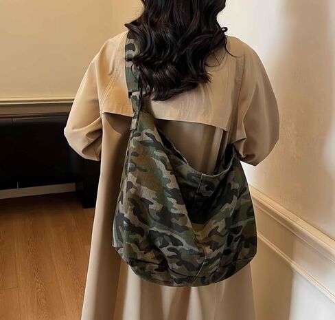 Camo Purse Crossbody Bag for Women, Canvas Crossbody Messenger Bag for Women Men, Large Crossbody Hobo Tote Bag, Grunge Vintage Japanese Messenger Bag, Fabric Cloth Purse, Satchel Cross Body Tote Bag in Kuwait