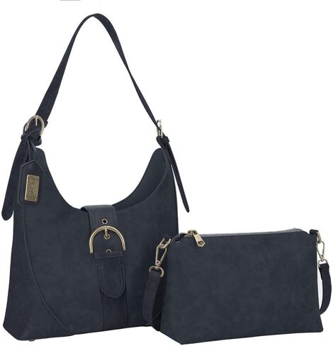 Liz Soto Eva Hobo Purses for Women - 2 in 1 Women's Handbag, Faux Suede Slouchy Shoulder Bag, Inner Crossbody Purse in Saudi Arabia