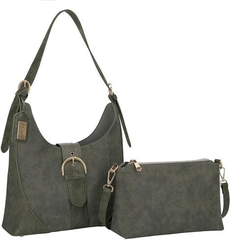 Liz Soto Eva Hobo Purses for Women - 2 in 1 Women's Handbag, Faux Suede Slouchy Shoulder Bag, Inner Crossbody Purse in Saudi Arabia
