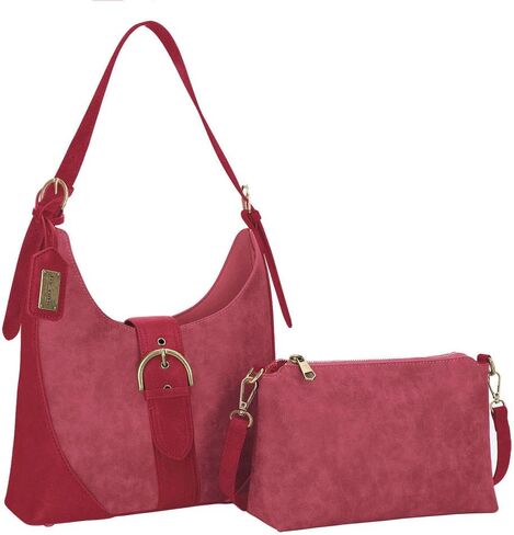 Liz Soto Eva Hobo Purses for Women - 2 in 1 Women's Handbag, Faux Suede Slouchy Shoulder Bag, Inner Crossbody Purse in Saudi Arabia