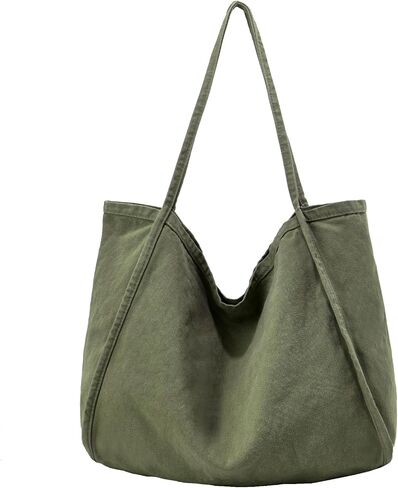 ALUDAPIJU Casual Canvas Tote Bag for Women Large Slouchy Hobo Shoulder Bag for Work Travel Tote Purse Handbags Message Bags in Kuwait