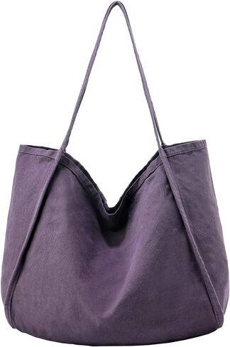 ALUDAPIJU Casual Canvas Tote Bag for Women Large Slouchy Hobo Shoulder Bag for Work Travel Tote Purse Handbags Message Bags in Kuwait