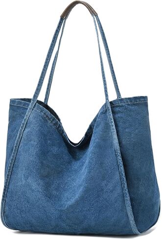 ALUDAPIJU Casual Canvas Tote Bag for Women Large Slouchy Hobo Shoulder Bag for Work Travel Tote Purse Handbags Message Bags in Kuwait