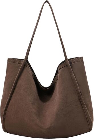 ALUDAPIJU Casual Canvas Tote Bag for Women Large Slouchy Hobo Shoulder Bag for Work Travel Tote Purse Handbags Message Bags in Kuwait