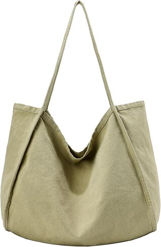 ALUDAPIJU Casual Canvas Tote Bag for Women Large Slouchy Hobo Shoulder Bag for Work Travel Tote Purse Handbags Message Bags in Kuwait