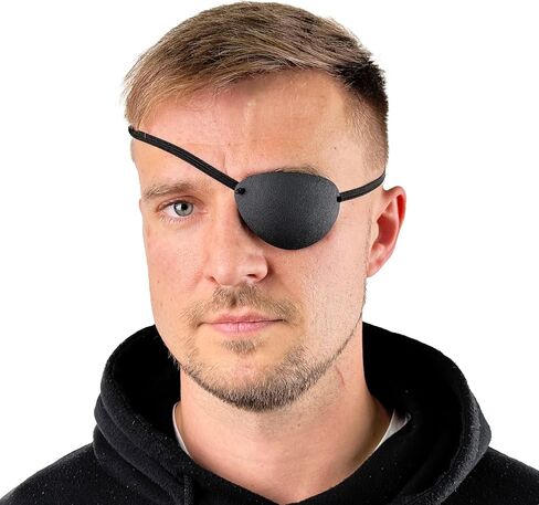 Premium Handmade Plastic Eye Patch with Soft Foam Padding, Adult Eye Patch for Men and Women for Lazy Eye Therapy, Cosplay, and Pirate Costume in Saudi Arabia